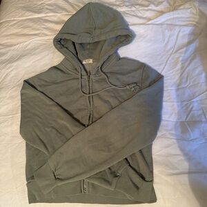 John Galt One size fits all green cropped zip up